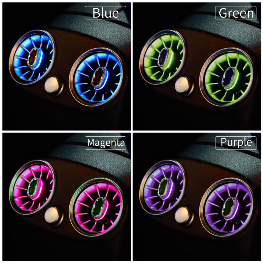 64 Color Rear Turbine Air Vent Ambient Light for Mercedes Benz C Class W205 GLC X253 Sync Original Car Interior Atmosphere Lamp
